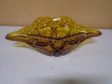Large Amber Kemple Cane Band & Rose Napoleon Hat Bowl