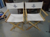 2 Matching Like New Austrailian Gold Folding Directors Style Chairs