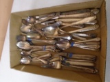 Large Group of Vintage Embary Silver Plate Flatware
