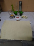 Group of Vintage Glassware & 4 Like New Placemats