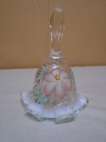 Beautifu Handpainted & Signed Fenton Glass Bell