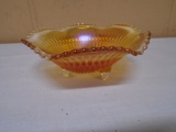 Vintage Jeannette Marigold Carnival Anniversary 3 Toed Bowl