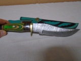 Custom Hanmade Damascus Blade Knife w/Leahter Sheath