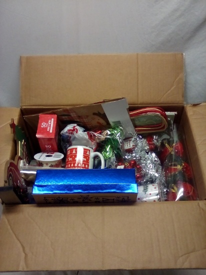 19.5"x12.25"x11" Box of Misc. Christmas Inventory