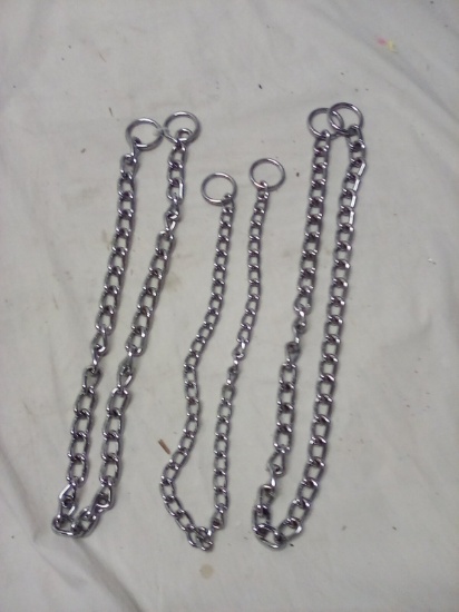 Lot of 3 Chain/ Choker Style Collars- Length and Thicknesses Vary