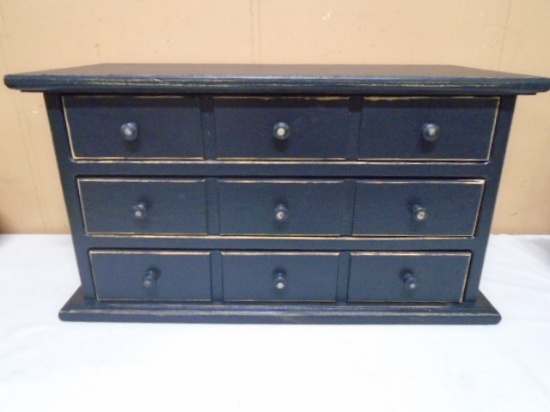 Black Painted 3 Drawer Solid Wood Cabinet