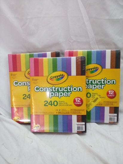 construction paper 240 sheets qty. 3