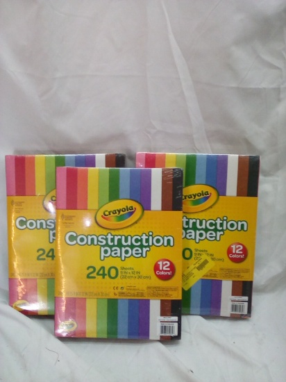 construction paper 240 sheets qty. 3