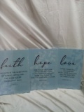 Faith, Hope & love canvas qty 3 15x11.5