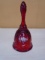Fenton Hand Painted & Signed Ruby Glass Bell