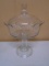 Antique Etched Glass Covered Compote