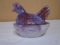 Purple Slag Glass Hen on the Nest