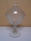 Vintage Frosted Glass Covered Compote