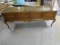 Beautiful Solid Wood 4 Door Console Table w/ Custom Cut Glass Top