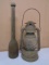 Antique Nier Oil Lantern & Wooden Masher