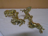 4pc Set of Solid Brass Horses
