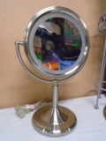 Stainless Steel Lighted Magnifying Make-Up Mirror