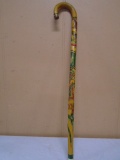 Carved & Painted Wooden Cane