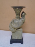 Beautiful Metal Bird Pillar Candle Holder