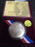 1993 Thomas Jefferson 250th Anniversary Unc Silver Dollar