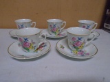 Place Setting of 5 Altxanders Porcelain Cup & Saucers