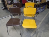 Set of 4 Chrome Leg Stacking Chairs