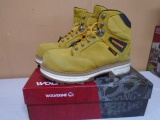 Pair of Wovlerine Waterproof Plue Steel Toe Work Boots