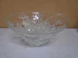 Vintage Glass Punch Bowl w/ 8 Cups & Laddle