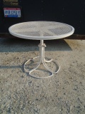 Vintage Adjustable Height Iron Round Patio Table