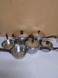 6pc Group of Stainless Steel Pans