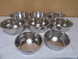 Group of 8 Stainless Steel Pet Bowls