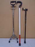 3pc Group of Adjustable Height Canes