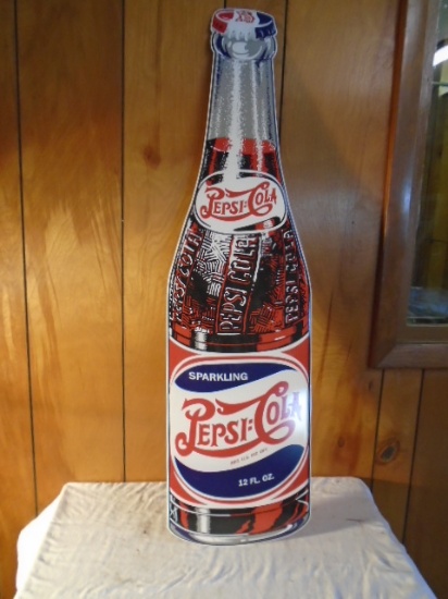 Metal Pepsi-Cola Bottle Sign