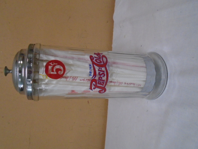 Sold at Auction: Pepsi-Cola Glass Straw Dispenser