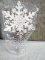 Bethlehem Lights 13” Metallic Snsowflake tree topper White Pearl