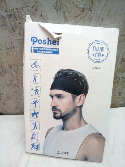Poshei High Performance Unisex Headbands 4 pack
