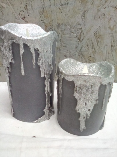 Martha Stewart Melted top wax dripped Pillar candles