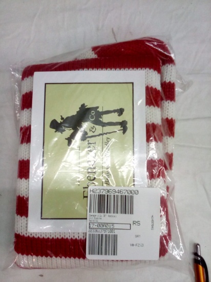 Ebenezer and co 30” Nostaslgic Red and White striped knit Stocking