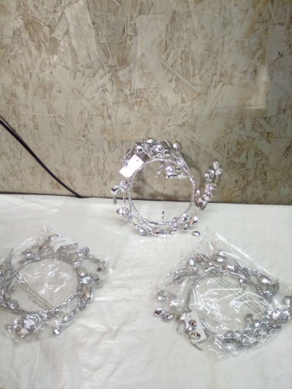 Qty. 3 8” Glitter Wreaths