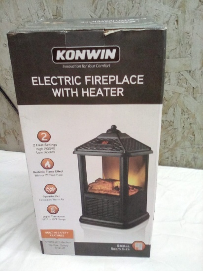 Konwin Electric Fireplace with Heater small room