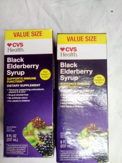 CVS Health Black Elderberry Syrup x 2 8 floz