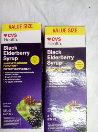 CVS Health Black Elderberry Syrup x 2 8 floz