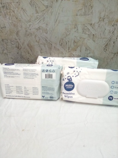 Millie Moon Sensitive Wipes qty 72 wipes x 3