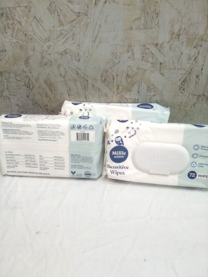 Millie Moon Sensitive Wipes qty 72 wipes x 3