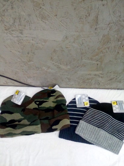 Mission Ridge Men’s Hat Cuffed Stripe x2 and Camo x2