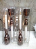Bethlehem set of4 Cordless Window Candles Silver color