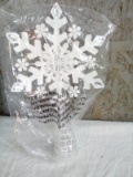Bethlehem Lights 13” Metallic Snsowflake tree topper White Pearl