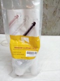 Nicetown Window Curtain Rod 48”-86” Matte White