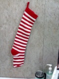 Ebenezer and co 30” Nostaslgic Red and White striped knit Stocking