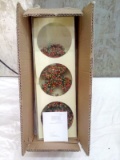 Qty 3 4” Christmas Holly Berry Round Ornaments